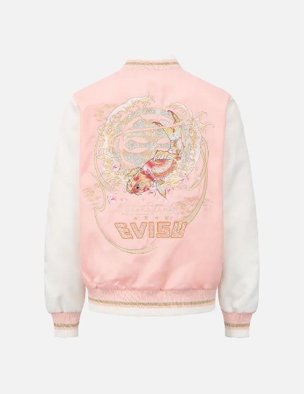 Formal Clothing For Women “Koi Playing in the Waves” and Kamon Embroidery Souvenir Jacket