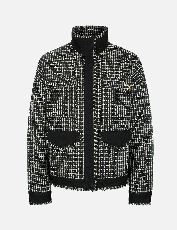 Women's Everyday Clothes Metallic Wool Tweed Jacket