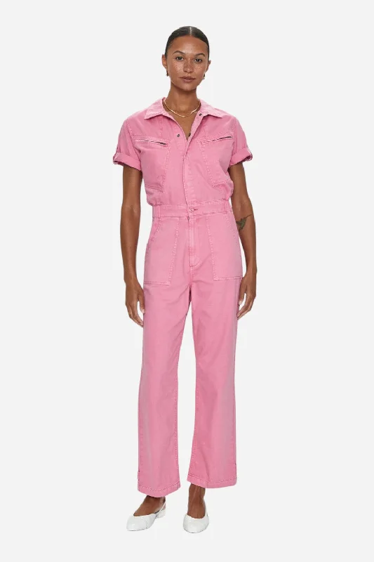 Women's Clothes Pistola Campbell Aviator Flight Jumpsuit in Peony Pink