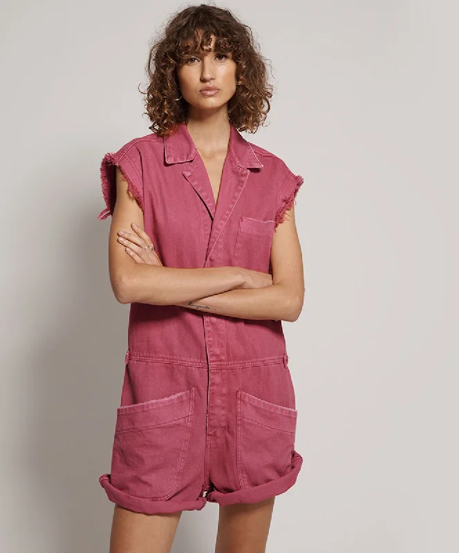 Women's Chic Outerwear Outfit Safari Bandit Overalls - Ruby