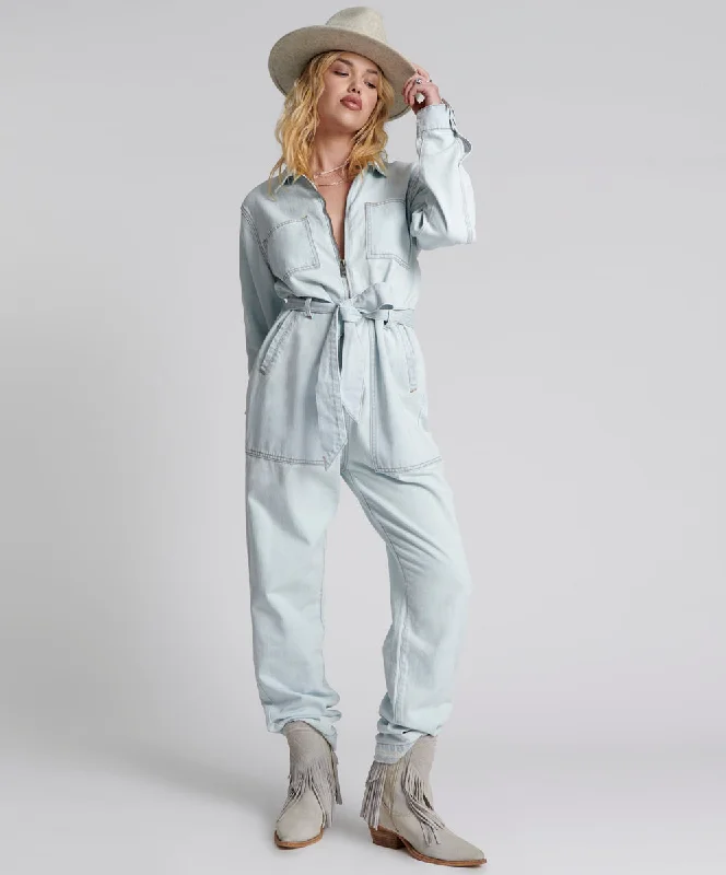 Women's Fashion-Forward Apparel Claudia Long-Length Denim Overalls - Le Surf