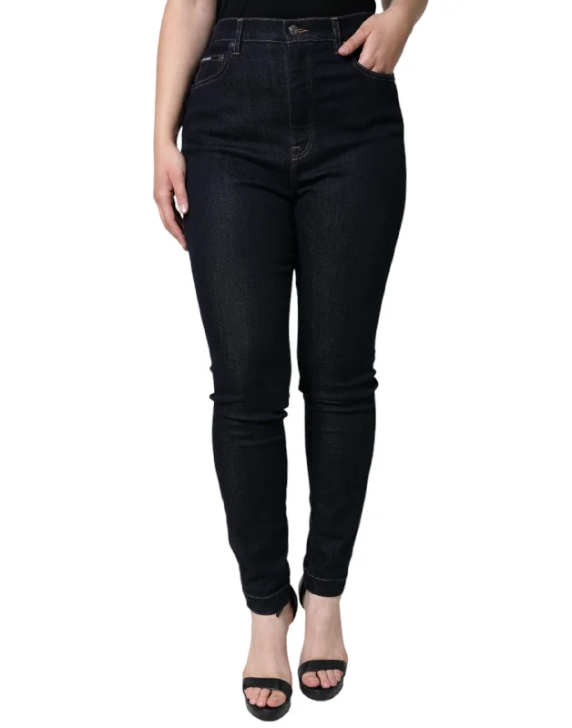 Affordable Luxury Women's Garments Dolce & Gabbana  GRACE High Waist Skinny blue Women's Jeans