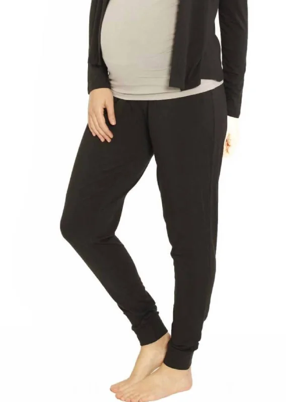 Women's Urban Clothing Ella Cuffed Maternity Lounge Pants In Black