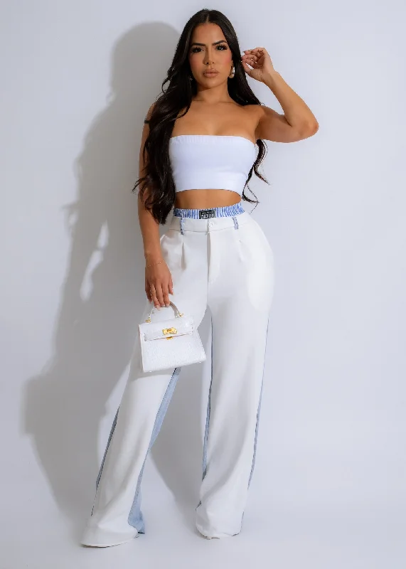 Women's Clothing For Special Occasions Full Of Love Denim Pant White