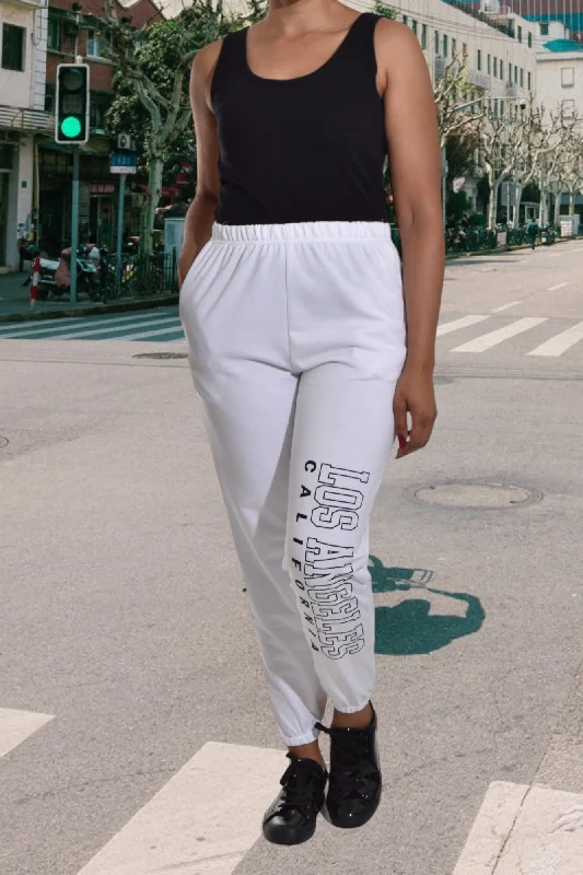 Women's Clothing Sets Ladies Letter Graphic White Track Pants