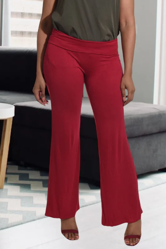 Vintage-Inspired Women's Clothes Ladies Red Stretch Pants